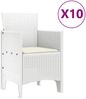 vidaXL Garten Essgruppe mit Kissen 11 pcs Weiß Poly-Rattan und Stahl 3378766 Bild 5