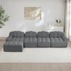 4-Sitzer Wohnlandschaft modular H 79 x T 366 x B 165 cm mit Ottoman aus granuliertem Fleece in Grau Bild 2