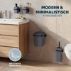 bremermann Bad-Accessoires Set SAVONA 4tlg. bestehend aus 1x Seifenspender, 1x Becher, 1x WC-Garnitur, 1x Kosmetikeimer aus Kunststoff in Grau Bild 2
