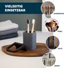 bremermann Bad-Accessoires Set SAVONA 4tlg. bestehend aus 1x Seifenspender, 1x Becher, 1x WC-Garnitur, 1x Kosmetikeimer aus Kunststoff in Grau Bild 5