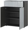 Kommode Owingen / Oakland, Glas, Holzwerkstoff, Silber, Grau, Schwarz, 83 x 102 x 42 cm Bild 2