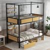 Etagenbett 90×200 cm aus MDF und Metall mit Stauraum, schwarz-natur Bild 2