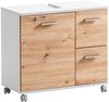 Schildmeyer Palermo Waschbeckenunterschrank 157634, Mattweiß/Artisan Eiche Dekor, 65,1 x 32,0 x 60,0 cm Bild 2