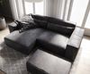 Ecksofa Sirpio 230x155 cm Lederimitat Vintage Anthrazit Recamiere variabel mit Hocker Bild 4