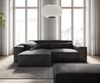 Ecksofa Sirpio 230x155 cm Lederimitat Vintage Anthrazit Recamiere variabel mit Hocker Bild 2
