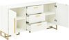 Sideboard in Weiß H 75 x T 145 x B 40 cm aus MDF mit 2 Türen, 3 Schubladen und Fischgrätmuster Bild 3