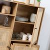 Casâme 'JAYA' Hohe Buffetschrank mit Rattanfronten - L100 x H120 cm - Helles Holz Bild 4