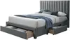 Vente-unique - LIAKO Bett Stoff Grau - B 217 cm x H 123,2 cm x L 174 cm Bild 4