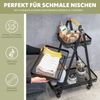 Servierwagen 3-stöckig, Rollwagen aus schwarzem Metall & Bambusgriff Bild 5