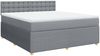 vidaXL Boxspringbett mit Matratze Hellgrau 180x200 cm Stoff 3287549 Bild 2