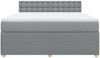 vidaXL Boxspringbett mit Matratze Hellgrau 180x200 cm Stoff 3287549 Bild 4