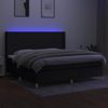 vidaXL Boxspringbett mit Matratze & LED Stoff Schwarz 200x200 cm, Härtegrad: H2 [3138743] Bild 3