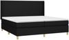 vidaXL Boxspringbett mit Matratze & LED Stoff Schwarz 200x200 cm, Härtegrad: H2 [3138743] Bild 4