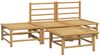 vidaXL 4-tlg. Garten-Lounge-Set mit Hellgrauen Kissen Bambus 3155107 Bild 4