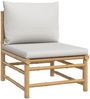 vidaXL 4-tlg. Garten-Lounge-Set mit Hellgrauen Kissen Bambus 3155107 Bild 5