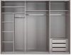Schwebetürenschrank Kleiderschrank 3-türig 300 cm modern Vollausstatt. Anthrazit Bild 2