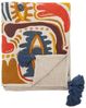 Wolldecke Bloomingville Decke HORUS Orange Braun mit Quasten in Blau, Bloomingville Bild 4