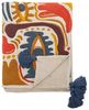 Wolldecke Bloomingville Decke HORUS Orange Braun mit Quasten in Blau, Bloomingville Bild 3