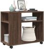 vidaXL Beistelltisch mit Rollen Braun Eiche 70x35x60 cm Holzwerkstoff 853152 Bild 4