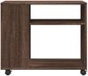 vidaXL Beistelltisch mit Rollen Braun Eiche 70x35x60 cm Holzwerkstoff 853152 Bild 5