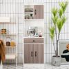 Küchenschrank Hochschrank Holz mit Schublade Verstellbare Einlegeböden 60 x 40 x 180 cm Weiß Bild 2