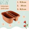 Blumenkasten Balkon Beidseitiger Balkonkasten mit Halterung Blumenkasten mit Wasserspeicher Pflanzkasten für Geländer Geländerkasten ohne Bohren Terracotta 50 cm Bild 2