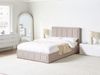 Bett mit Stauraum Stoff QUIBERON 140 x 200 cm Beige Bild 3