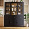 REDOM Hochschrank Küchenschrank,Esszimmerschrank (140x38,5x175 cm Moderner Hochschrank für Wohnzimmer & Küche – Vitrinenschrank mit Schubladen, 1-St) Bild 3