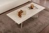 Hanah Home Elegant Coffee Table, Travertine Color, 18 mm Thick | 100% Melamine Coated Particle Board | Stylish Addition for Modern Living Rooms & Spaces Bild 3