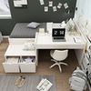 Kindereinzelbett 90×200 cm aus Massivholz und MDF mit Schreibtisch und Schubladen, weiß Bild 2