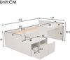 Kindereinzelbett 90×200 cm aus Massivholz und MDF mit Schreibtisch und Schubladen, weiß Bild 4