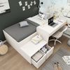 Kindereinzelbett 90×200 cm aus Massivholz und MDF mit Schreibtisch und Schubladen, weiß Bild 3