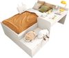 Kindereinzelbett 90×200 cm aus Massivholz und MDF mit Schreibtisch und Schubladen, weiß Bild 5