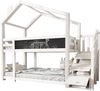 Kindereinzelbett 90×200 cm aus Massivholz und MDF mit Schreibtisch und Schubladen, weiß Bild 5