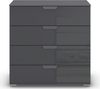 rauch Aditio Box, Kommode, 2 Schubladen, mit Glasfront, mit Softclose-Funktion, Farbe Grau metallic, BxHxT 80x81x42cm Bild 2