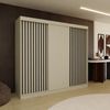 AX LIVING Cabinio Schwebetürenschrank Beige 240 cm Schwarze Lamellen Bild 2