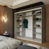 AX LIVING Cabinio Schwebetürenschrank Beige 240 cm Schwarze Lamellen Bild 3