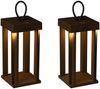2er Set LED Outdoor Laternen per USB aufladbar für Boden & Tisch, Rost Höhe 42cm Bild 2