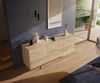 Sideboard Cuor 180 cm Keramik Laminam® Sabbia Eichefarbig 2 Türen 3 Schubfächer Fuß Schwebeoptik Acrylglas Bild 4