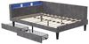 Gdood Polsterbett Daybett Tagesbett Ausziehbett LED 90 x 200 cm Samtstoff (1-tlg, LED-Beleuchtung, Ladestation, in 2 Größen verfügbar), 2 Schubladen, Kopfteil Verwandelt sich in ein Bett Bild 4
