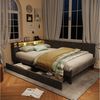 Gdood Polsterbett Daybett Tagesbett Ausziehbett LED 90 x 200 cm Samtstoff (1-tlg, LED-Beleuchtung, Ladestation, in 2 Größen verfügbar), 2 Schubladen, Kopfteil Verwandelt sich in ein Bett Bild 5