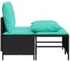 vidaXL 4-teiliges Gartensofa-Set mit Kissen, schwarzes Polyrattan 368388 Bild 4