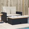 vidaXL Gartensofa mit Kissen 2-Sitzer Schwarz Poly Rattan&Akazienholz 365141 Bild 1