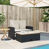 vidaXL Gartensofa mit Kissen 2-Sitzer Schwarz Poly Rattan&Akazienholz 365141 Bild 3