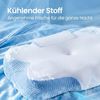 SONGMICS Kopfkissen, Kissen ergonomisch, Nackenkissen kühlend, höhenverstellbar, Memory Foam Kissen, weiß-blau Bild 4