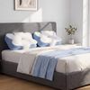 SONGMICS Kopfkissen, Kissen ergonomisch, Nackenkissen kühlend, höhenverstellbar, Memory Foam Kissen, weiß-blau Bild 3