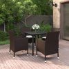vidaXL 5-tlg. Garten-Essgruppe mit Auflagen Poly Rattan und Glas 3099674 Bild 2