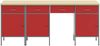 vidaXL Werkbank mit Schubladen 4 pcs Rot Ingenieure Holz und Stahl 3321381 Bild 2