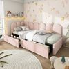Flieks Polsterbett (1-tlg), Einzelbett Daybett Tagesbett Schlafsofa mit 2 Schubladen Samt 90x190cm Bild 5
