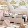 Flieks Polsterbett (1-tlg), Einzelbett Daybett Tagesbett Schlafsofa mit 2 Schubladen Samt 90x190cm Bild 2